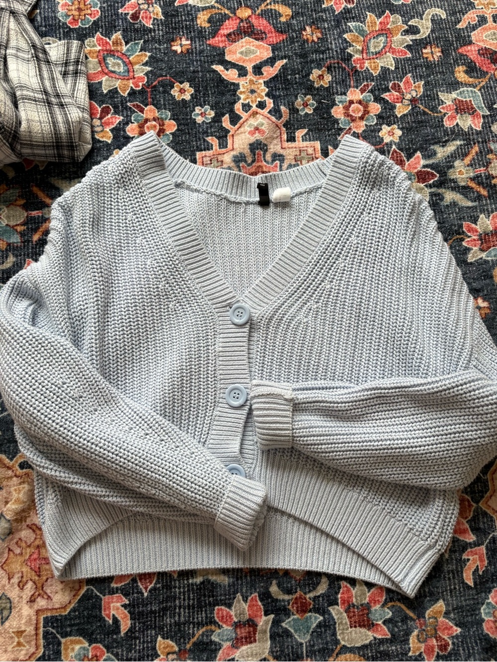 H&M Light Blue V-Neck Button Cardigan